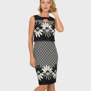 Joseph Ribkoff Black/Off-White Dress Style 191820